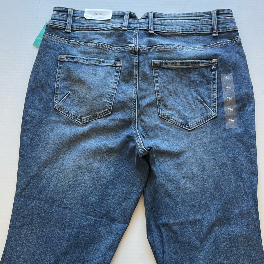 m jeans by maurices Flare High Rise Double Button Denim Jeans 18W - Picture 7 of 15